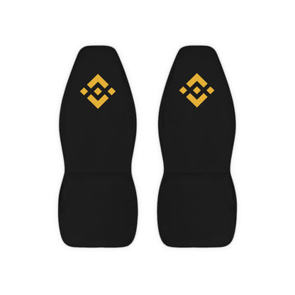 Binance Logo Black Polyester Car Seat Covers — Crypto-Themed Front Seat Protectors