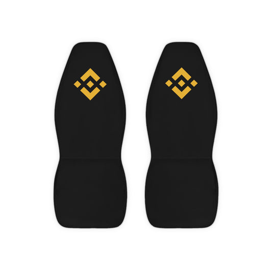 Binance Logo Black Polyester Car Seat Covers — Crypto-Themed Front Seat Protectors