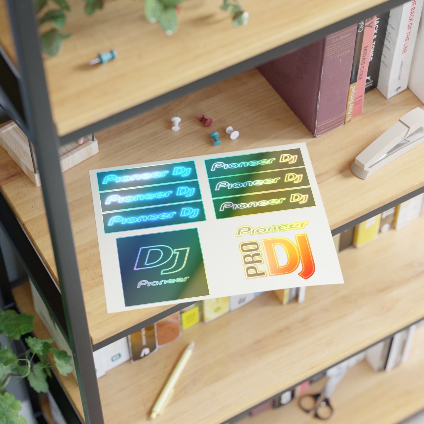 Pioneer DJ Neon Logo Sticker Sheet — Pro DJ Vinyl Decals