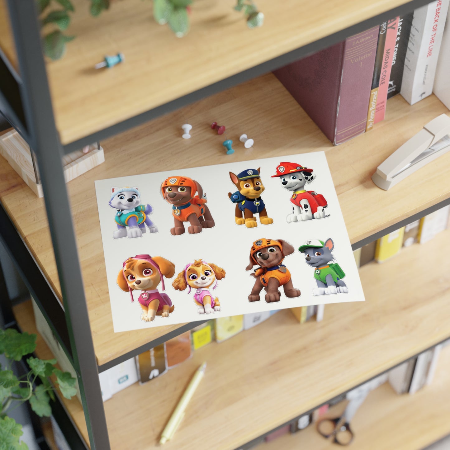 Paw Patrol Character Sticker Sheet — Kids Cartoon Rescue Pup Stickers