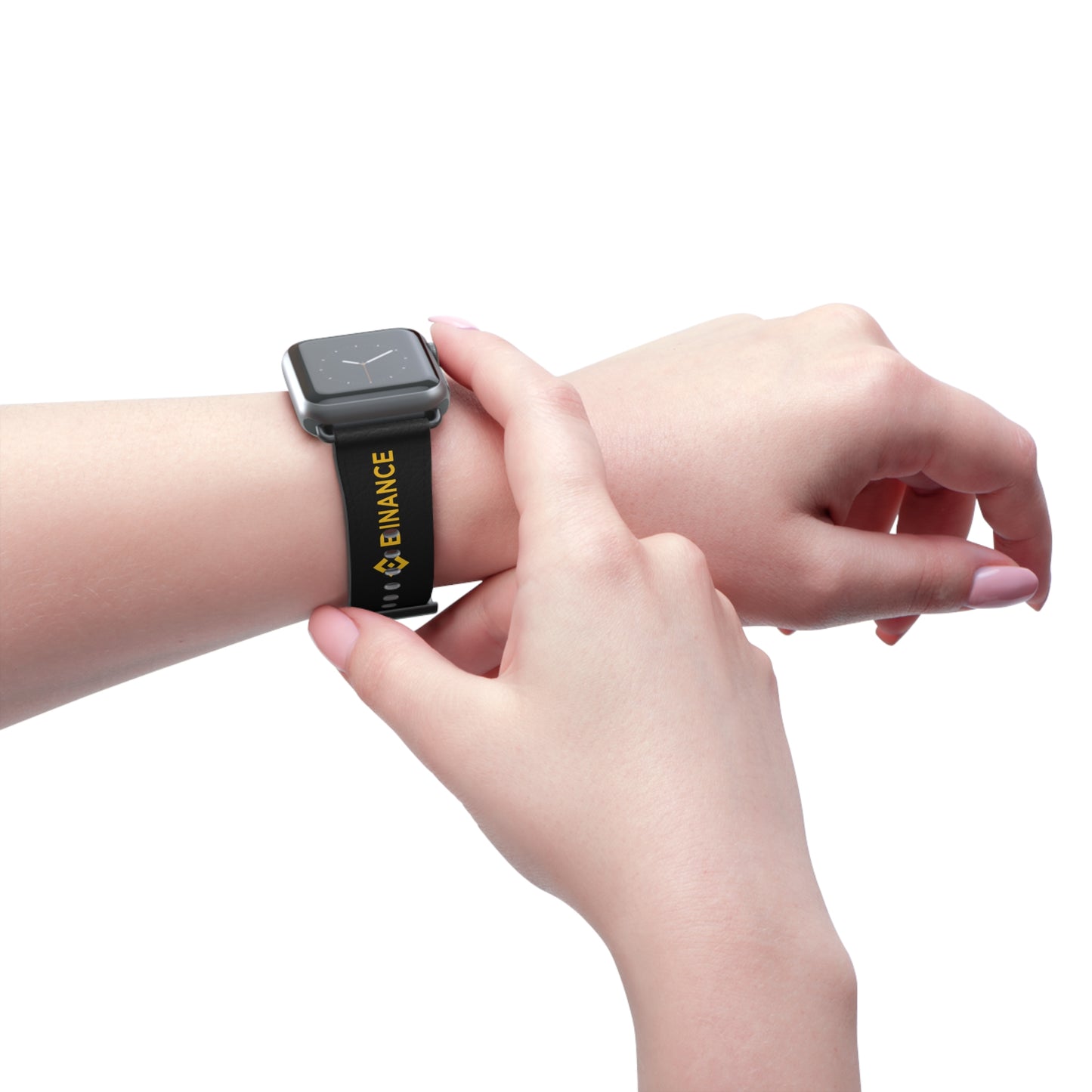 Binance Logo Silicone Watch Band — Black & Gold Apple Watch Strap