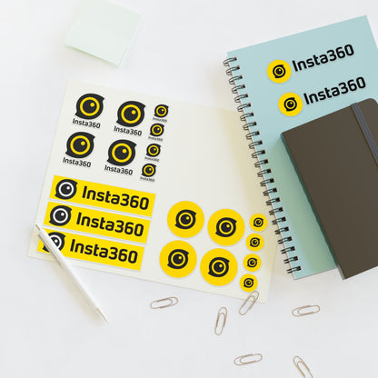 Insta360 Logo Sticker Sheet — Yellow Camera Decal Set