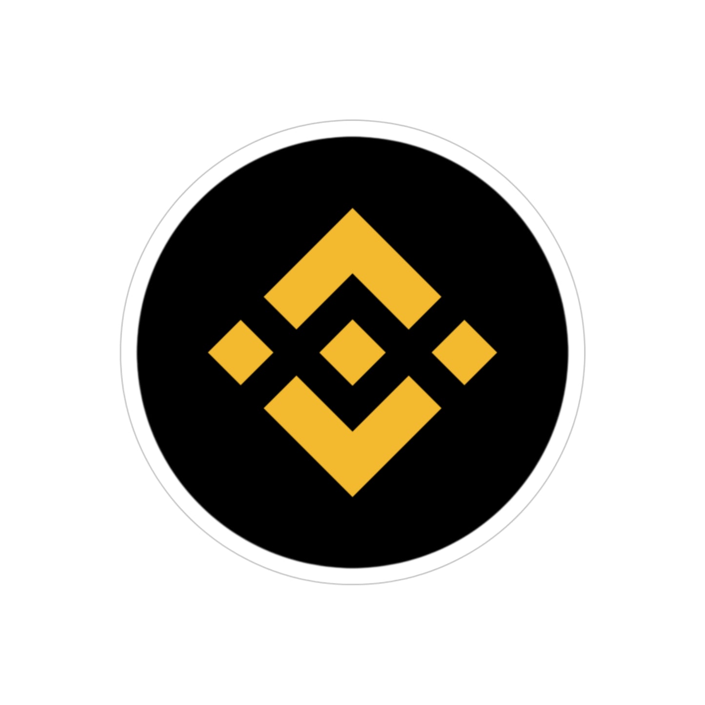 Binance Logo Die-Cut Outdoor Sticker — Waterproof Transparent Crypto Decal