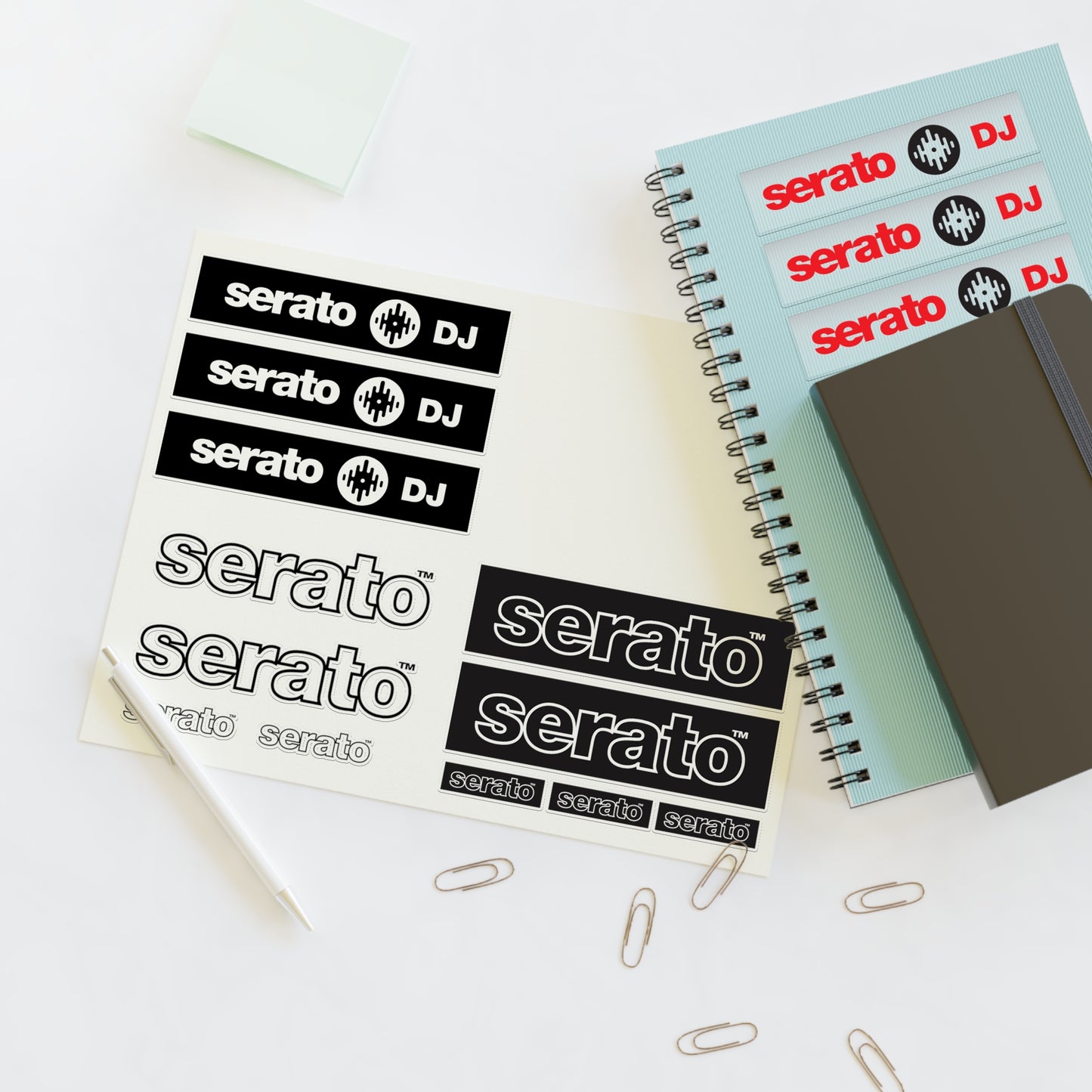 Serato DJ Logo Sticker Sheet – Black & Red DJ Decals