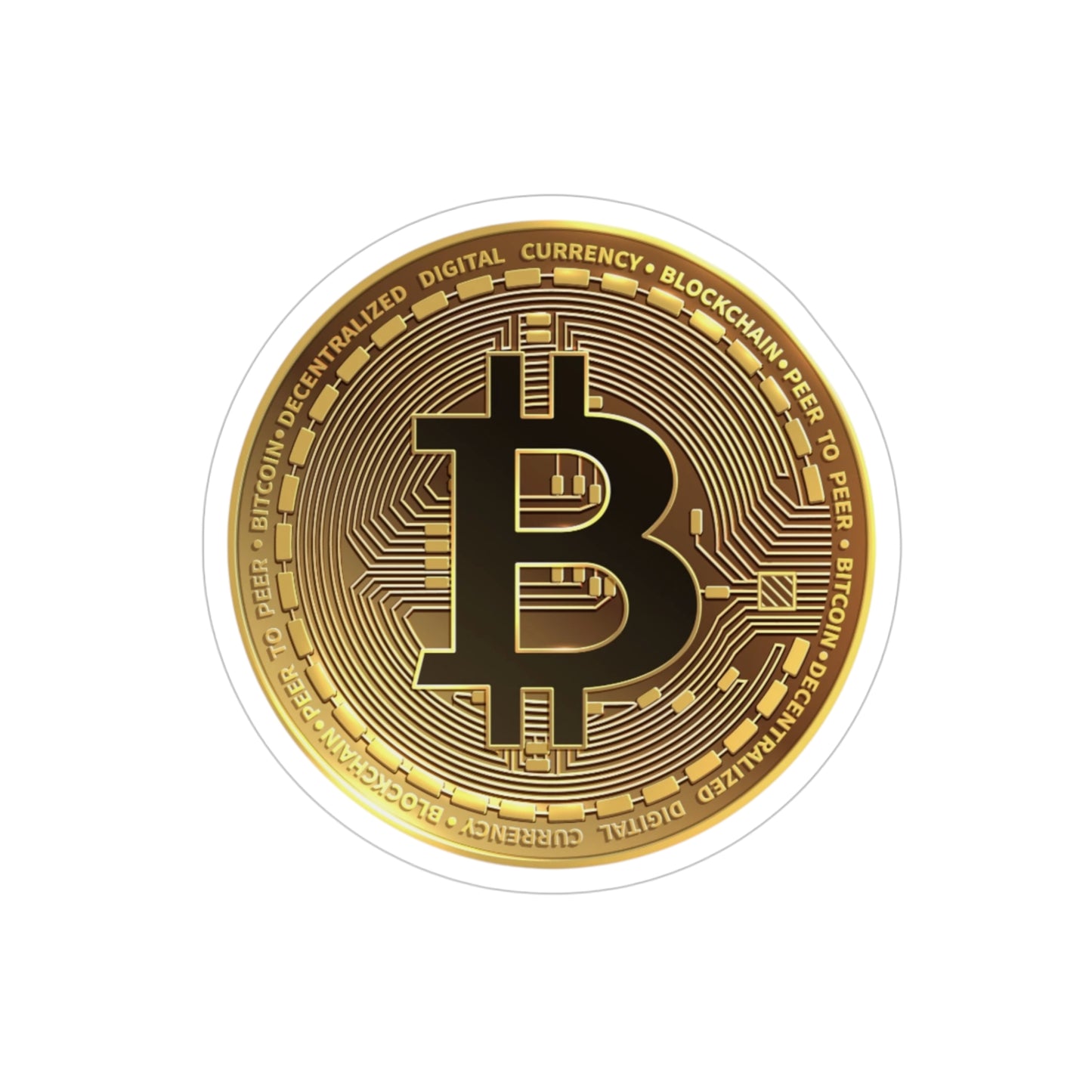 Bitcoin Coin  Sticker — Transparent Outdoor Crypto Decal