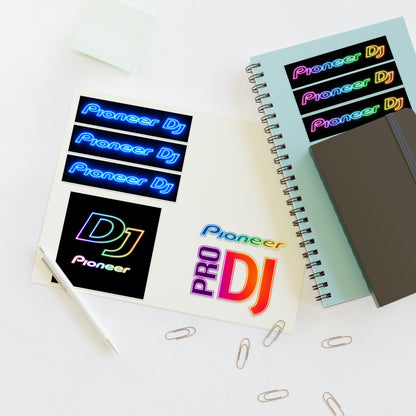 Pioneer DJ Neon Logo Sticker Sheet — Pro DJ Vinyl Decals