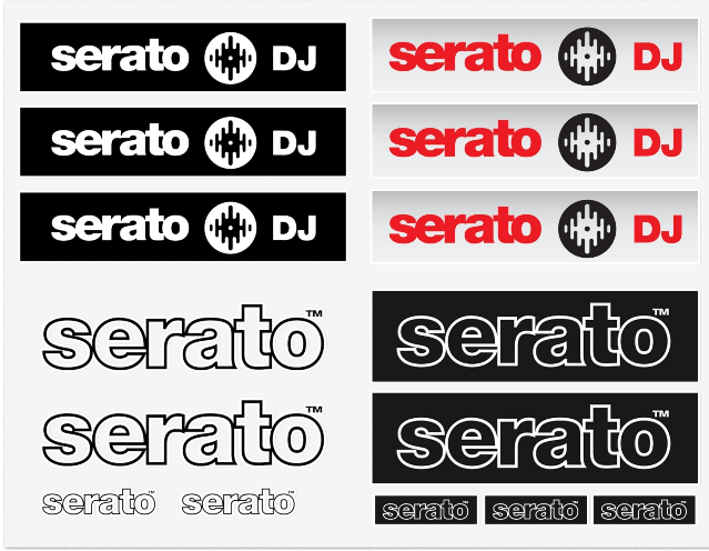 Serato DJ Logo Sticker Sheet – Black & Red DJ Decals