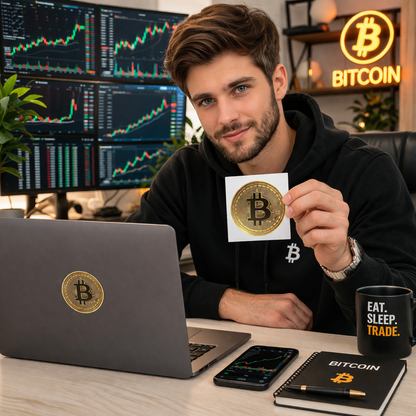Bitcoin Coin  Sticker — Transparent Outdoor Crypto Decal