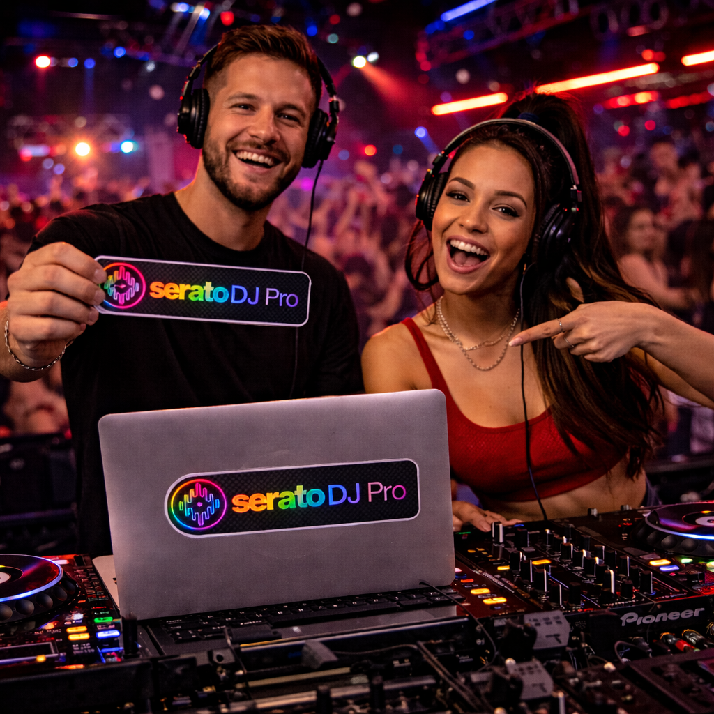 Serato DJ Pro Rainbow Logo Sticker — Die-Cut Transparent Outdoor Decal