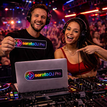 Serato DJ Pro Rainbow Logo Sticker — Die-Cut Transparent Outdoor Decal