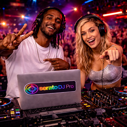 Serato DJ Pro Rainbow Logo Sticker — Die-Cut Transparent Outdoor Decal