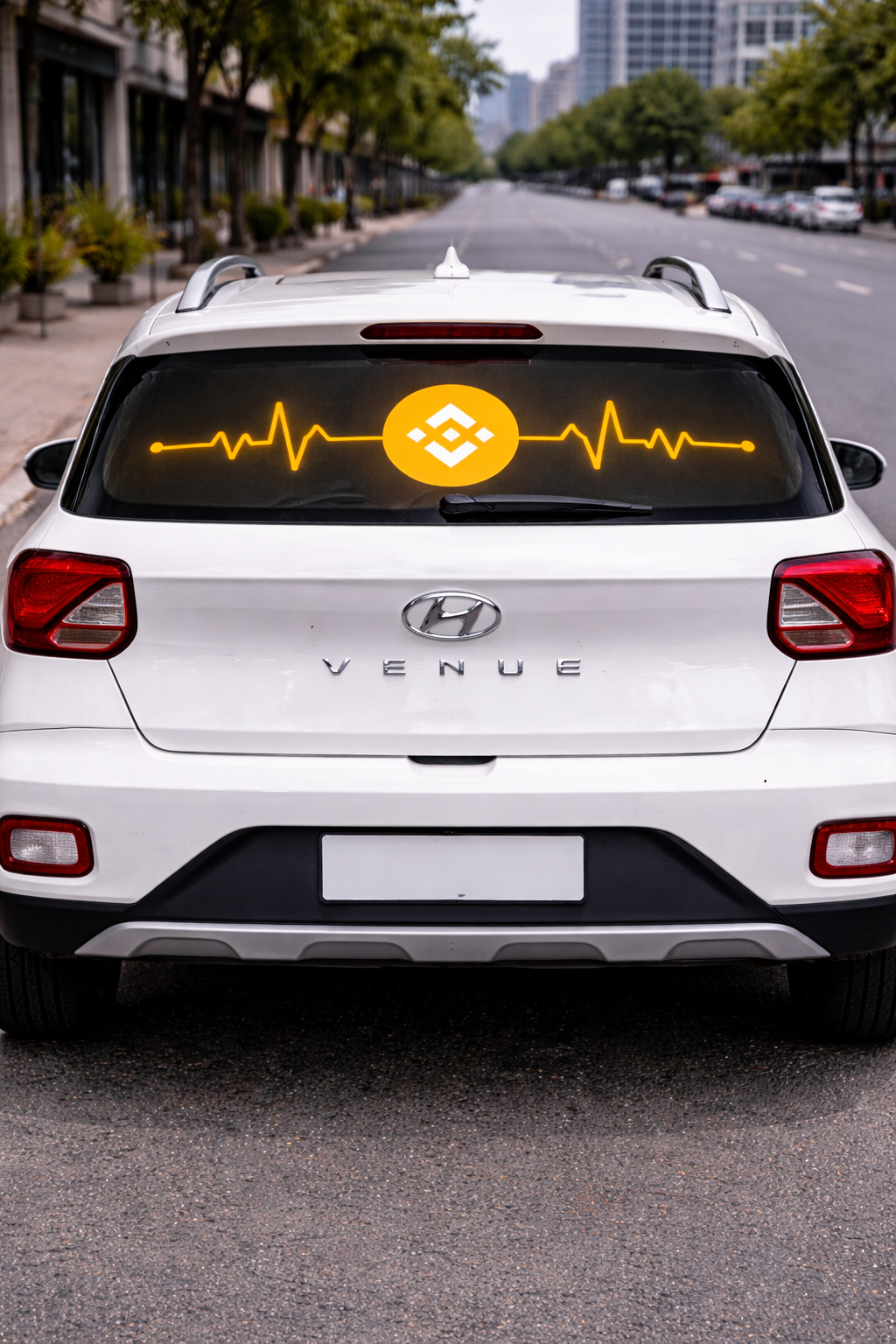 Binance Logo Car Sun Shade — Crypto Heartbeat Windshield Sunshade