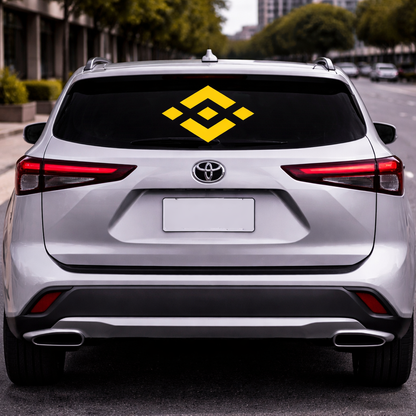 Binance Car Sun Shade — Black & Gold Geometric Logo Windshield Shade