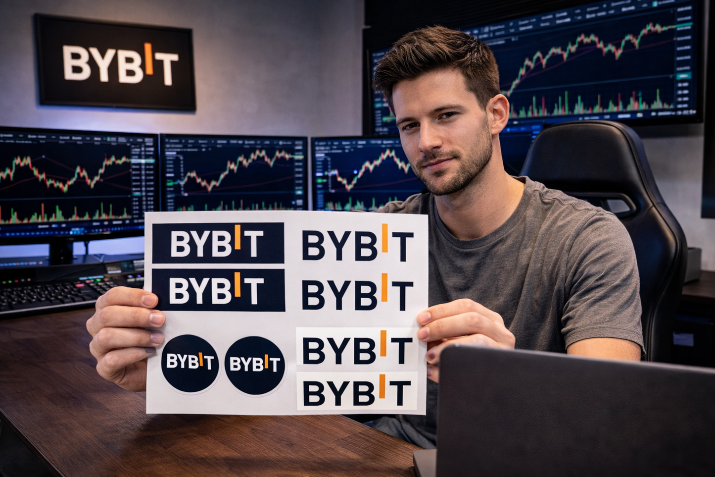 Bybit Logo Sticker Sheet — Cryptocurrency Exchange Decal Set