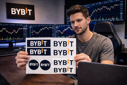Bybit Logo Sticker Sheet — Cryptocurrency Exchange Decal Set