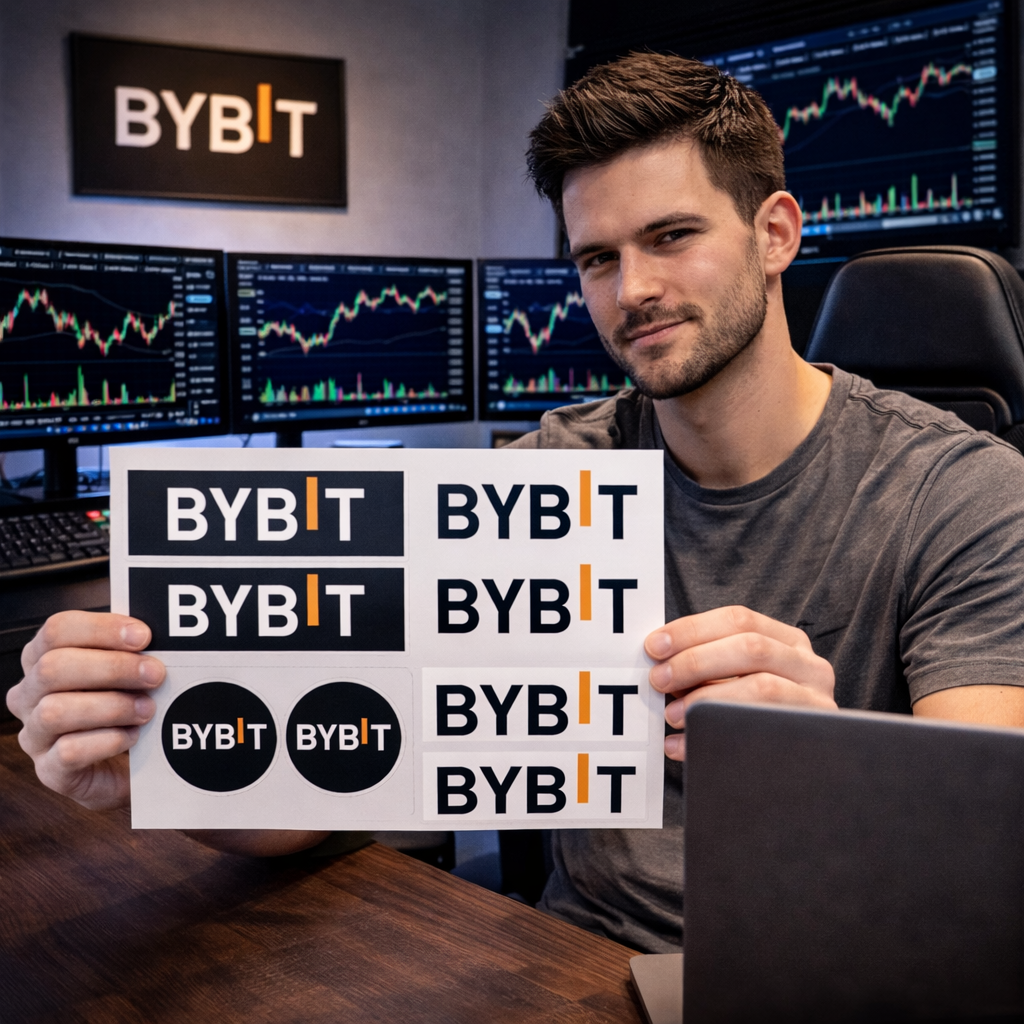 Bybit Logo Sticker Sheet — Cryptocurrency Exchange Decal Set