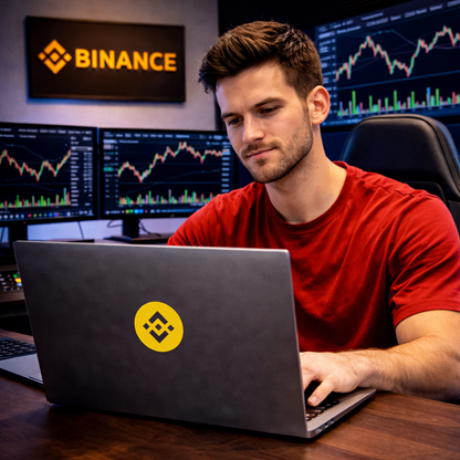 Binance Logo  Sticker — Transparent Weatherproof Crypto Decal