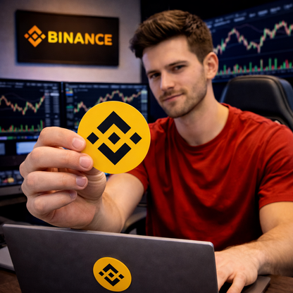 Binance Logo  Sticker — Transparent Weatherproof Crypto Decal